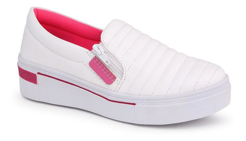Tênis Feminino Slip on Casual com Zíper